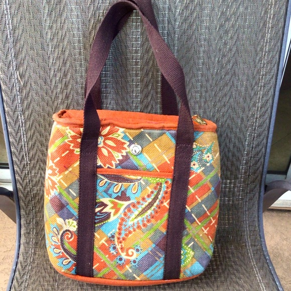 Spartina 449 Handbags - Spartina 449 Rust Print Canvas Insulated Lunch Cooler Bag